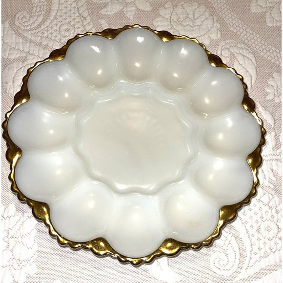 Milk Glass Deviled Egg Plate - Picture 7 of 12